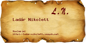 Ladár Nikolett névjegykártya